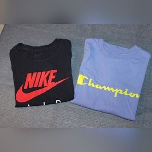 NIKE and Champion Boys Short Sleeve T Shirt Bundle